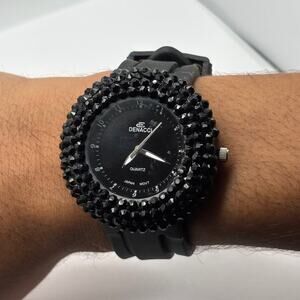 Black Denacci Men's Crystal Watch
